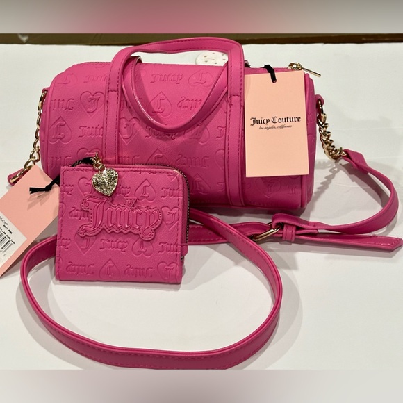 Juicy Couture - Juicy Pink Mini Barrel Bag with Card Case Wallet - Picture 4 of 9